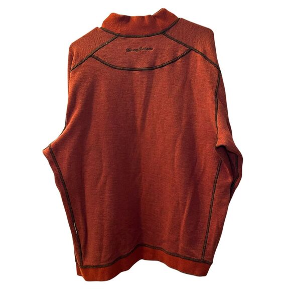 Tommy Bahama REVERSIBLE Pullover Sweater Men Size XL Orange/Brown Fishing Marlin - Picture 2 of 6